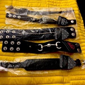 BUNDLE 2- UNISEX Paparazzi Urban Wraps NWT- black leather